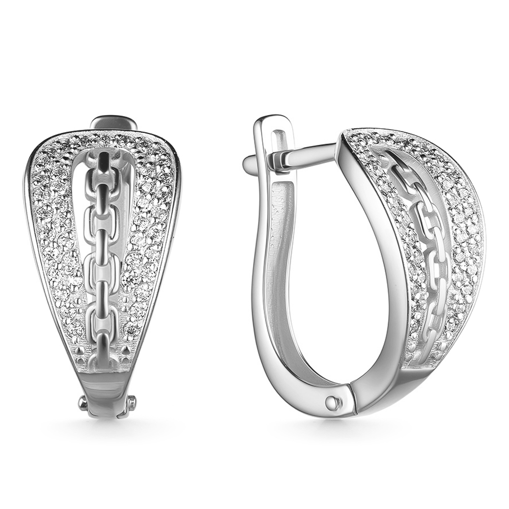 Серьги, серебро, фианит, С5483